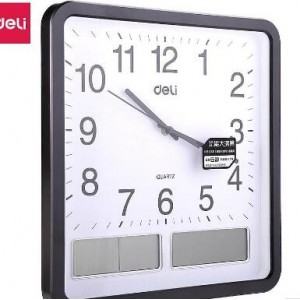 得力 8823 380*360*55mm 挂钟 黑色(单位:个)