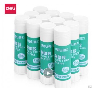 得力(deli)21g高粘度PVA固体胶水/胶棒 快干耐用便携 学习生活手工DIY 12支/盒 办公用品  销售单位：盒