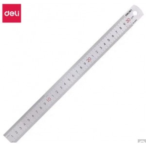 得力 8463 30cm 不锈钢直尺：把