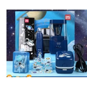 得力 68910 探索宇宙电动文具豪华款套装 单位：套