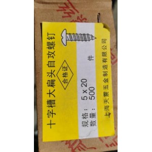 冰禹   十字槽大扁头自攻螺丝   5*20    500/盒  销售单位/盒