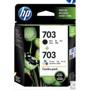 惠普 703 墨盒 黑彩套装 标准版   黑色约750页   彩色约450页