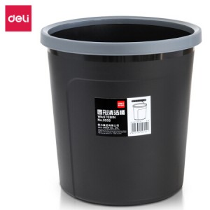 得力(deli)加厚耐用带压圈垃圾桶 9.5L清洁桶圆纸篓 垃圾分类 办公用品 颜色随机