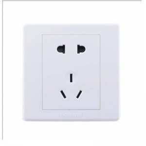 鸿雁 86五孔面板插座 白色