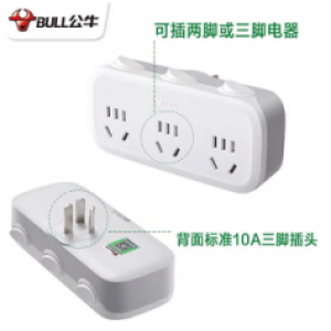 公牛 转换器一转二三带开关插排不带线排查插
