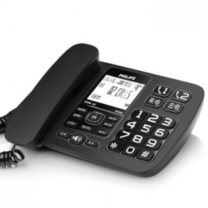 飞利浦（PHILIPS） CORD165 录音电话机 办公家用座机 手动自动录音留言答录 黑色（32G录音2000小时）