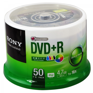 索尼 刻录盘 可打印 DVD+R 50片装 4.7G