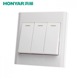 鸿雁开关面板三开双控