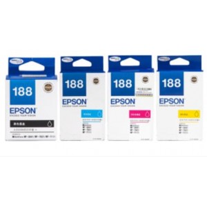 EPSON T1881-T1884 四色套装（黑2200页，彩1100页）188号墨盒WF-3641 7111 7621 7728打印机