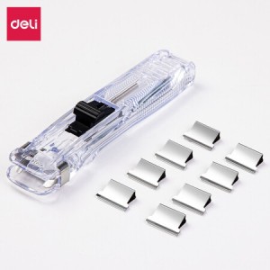 得力8591A办公装订推夹器透明白 销售单位：个