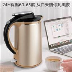 龙力 LL-8801 1.8L 双层防烫304不锈钢保温电热水壶 金色（单位：个）